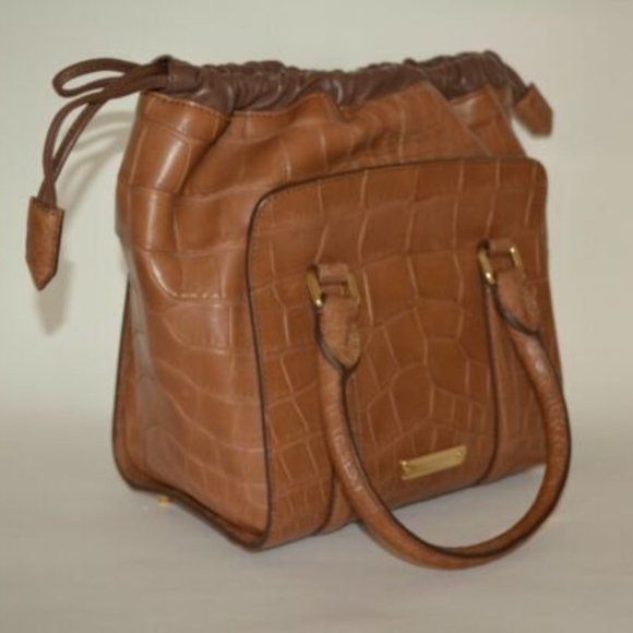 NWT BURBERRY ALLIGATOR LEATHER  COLOURS DINTON TOTE BAG - Picture 2 of 12